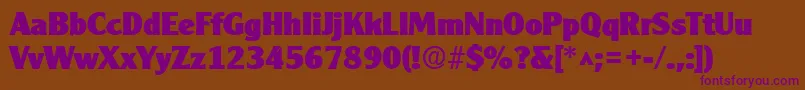 ClearlyGothicHeavy-Schriftart – Violette Schriften auf braunem Hintergrund