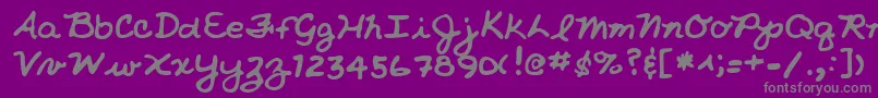 NicholeshandRegular Font – Gray Fonts on Purple Background