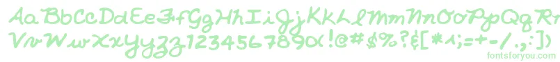 NicholeshandRegular Font – Green Fonts on White Background