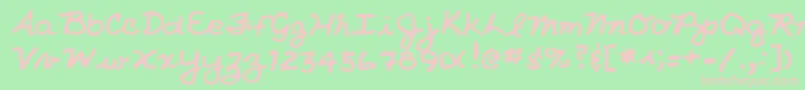 NicholeshandRegular Font – Pink Fonts on Green Background