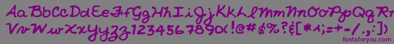 NicholeshandRegular Font – Purple Fonts on Gray Background