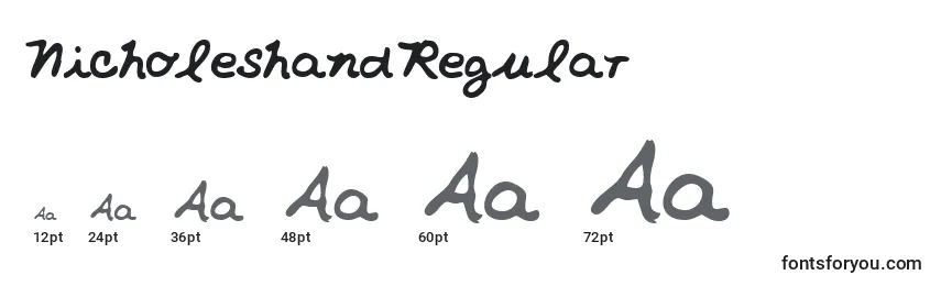 Размеры шрифта NicholeshandRegular