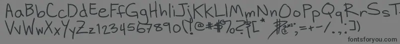 Fonte DhHandScribblies – fontes pretas em um fundo cinza