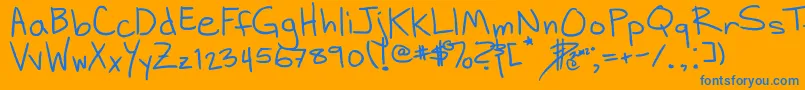 Шрифт DhHandScribblies – синие шрифты на оранжевом фоне