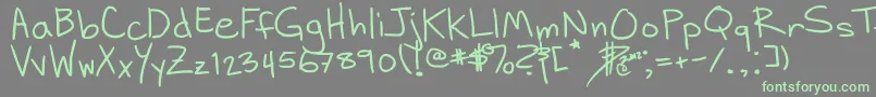 Подробнее о шрифте DhHandScribblies Шрифт DhHandScribblies – зелёные шрифты на сером фоне