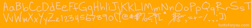 DhHandScribblies Font – Pink Fonts on Orange Background