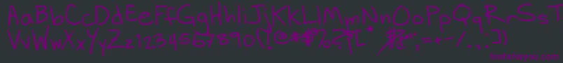 DhHandScribblies Font – Purple Fonts on Black Background