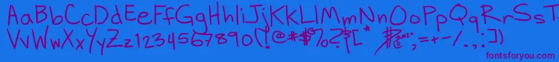 Más sobre la fuente DhHandScribblies fuente DhHandScribblies – Fuentes Moradas Sobre Fondo Azul