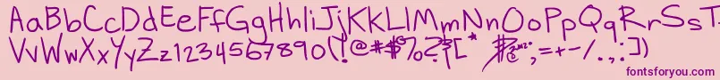 DhHandScribblies Font – Purple Fonts on Pink Background