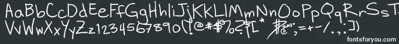 フォントDhHandScribblies – 黒い背景に白い文字