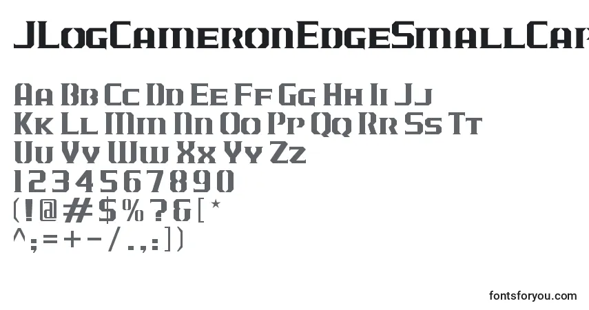 Czcionka JLogCameronEdgeSmallCaps – alfabet, cyfry, specjalne znaki