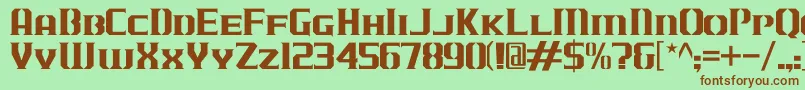 JLogCameronEdgeSmallCaps-fontti – ruskeat fontit vihreällä taustalla