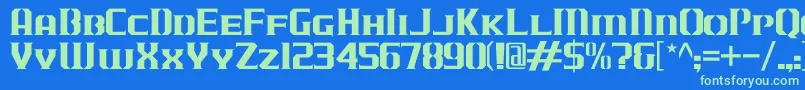 JLogCameronEdgeSmallCaps Font – Green Fonts on Blue Background