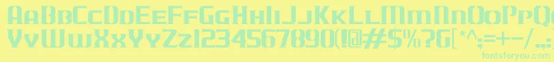 フォントJLogCameronEdgeSmallCaps – 黄色い背景に緑の文字