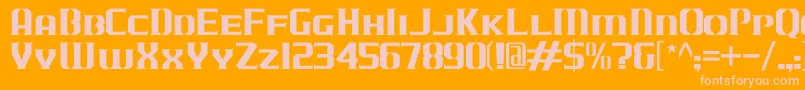 JLogCameronEdgeSmallCaps-Schriftart – Rosa Schriften auf orangefarbenem Hintergrund