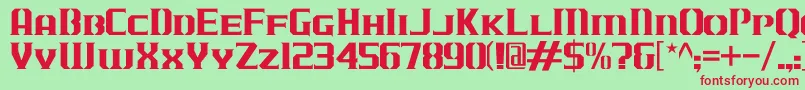 フォントJLogCameronEdgeSmallCaps – 赤い文字の緑の背景