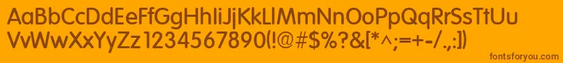ElementarySfBold-Schriftart – Braune Schriften auf orangefarbenem Hintergrund
