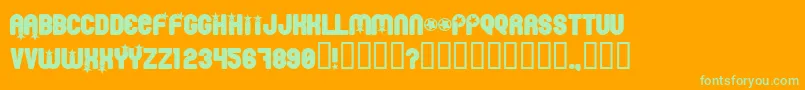 Pornstar Font – Green Fonts on Orange Background