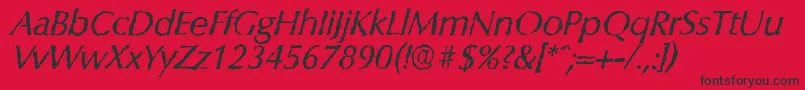 ColumbiarandomItalic Font – Black Fonts on Red Background