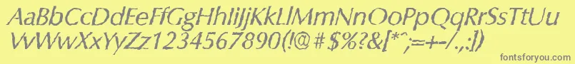 フォントColumbiarandomItalic – 黄色の背景に灰色の文字