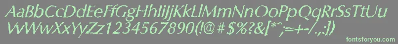Шрифт ColumbiarandomItalic – зелёные шрифты на сером фоне