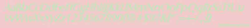 ColumbiarandomItalic-Schriftart – Grüne Schriften auf rosa Hintergrund