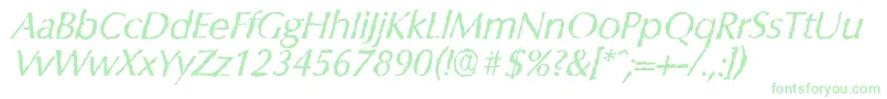 ColumbiarandomItalic-fontti – vihreät fontit valkoisella taustalla