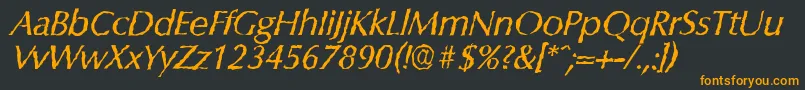 ColumbiarandomItalic Font – Orange Fonts on Black Background
