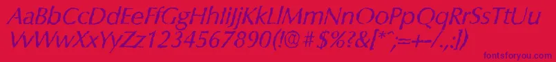 Подробнее о шрифте ColumbiarandomItalic Шрифт ColumbiarandomItalic – фиолетовые шрифты на красном фоне