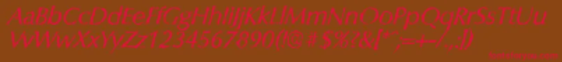 ColumbiarandomItalic Font – Red Fonts on Brown Background