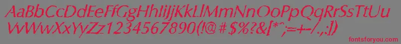 ColumbiarandomItalic Font – Red Fonts on Gray Background
