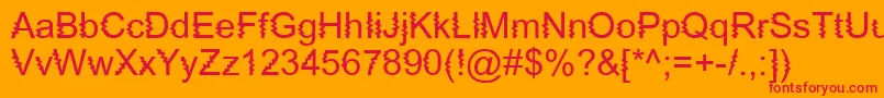 ZingDiddlyDooZapped Font – Red Fonts on Orange Background