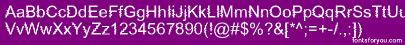 ZingDiddlyDooZapped-Schriftart – Weiße Schriften auf violettem Hintergrund