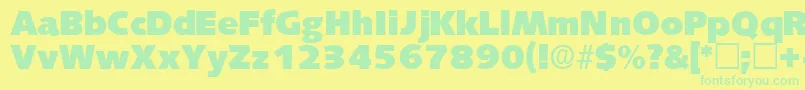 LansettedisplaysskRegular Font – Green Fonts on Yellow Background
