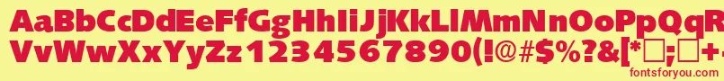 Шрифт LansettedisplaysskRegular – красные шрифты на жёлтом фоне