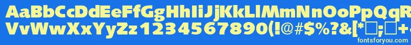 LansettedisplaysskRegular Font – Yellow Fonts on Blue Background