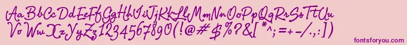 Pr8Charade Font – Purple Fonts on Pink Background
