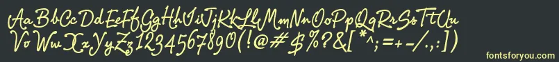 Pr8Charade Font – Yellow Fonts on Black Background