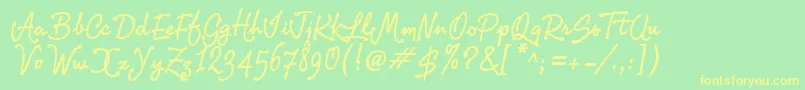 Pr8Charade Font – Yellow Fonts on Green Background