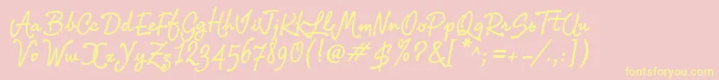 Pr8Charade Font – Yellow Fonts on Pink Background