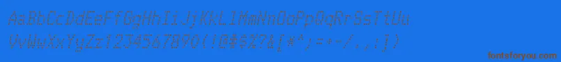 TelidonrgItalic-Schriftart – Braune Schriften auf blauem Hintergrund