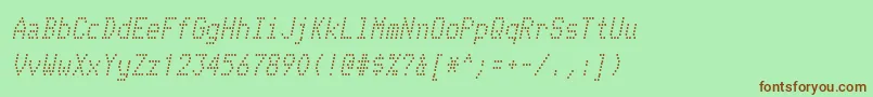 TelidonrgItalic Font – Brown Fonts on Green Background