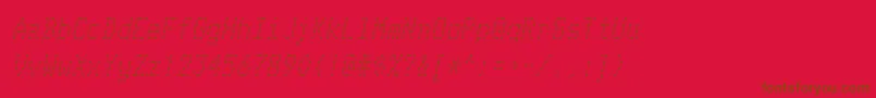 TelidonrgItalic-Schriftart – Braune Schriften auf rotem Hintergrund