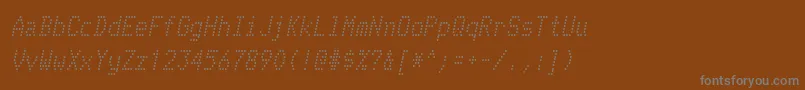 TelidonrgItalic Font – Gray Fonts on Brown Background