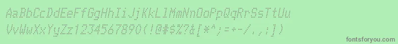 TelidonrgItalic Font – Gray Fonts on Green Background