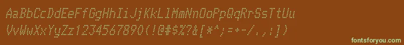 TelidonrgItalic Font – Green Fonts on Brown Background