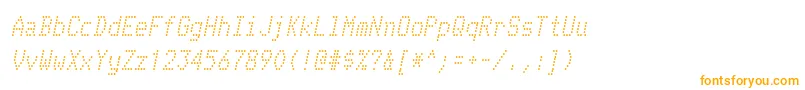 TelidonrgItalic-Schriftart – Orangefarbene Schriften auf weißem Hintergrund