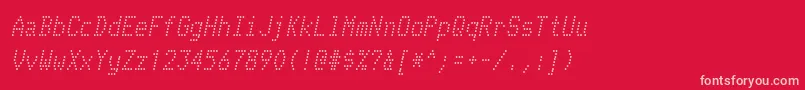 TelidonrgItalic-Schriftart – Rosa Schriften auf rotem Hintergrund