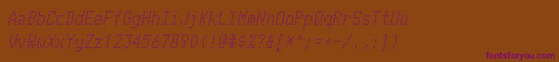 TelidonrgItalic Font – Purple Fonts on Brown Background
