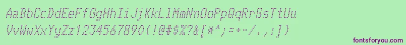 TelidonrgItalic-Schriftart – Violette Schriften auf grünem Hintergrund